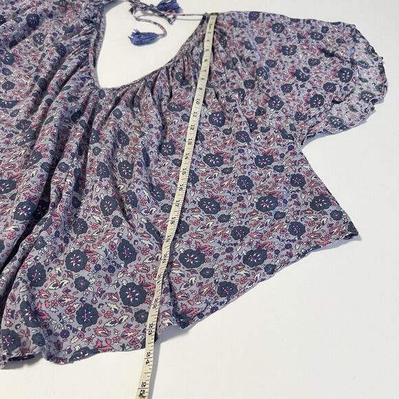 Spell & The Gypsy Sz L Kombi Flutter Top Floral Lavender Purple Blouse - Picture 8 of 10